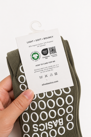Cloudy Grip Socks in Organic Cotton