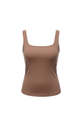 Olive Basics Esther Easy Latch Tank Bundle (Dusty Pink & Ash Blue) features sleeveless bamboo tanks with square, reversible necklines and built-in bra padding, shown on a plain white background.