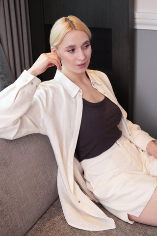 Joanna Expandable Pocket Shorts in TENCEL™ Linen
