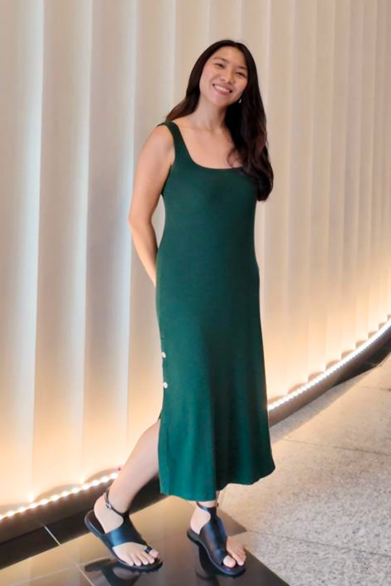 Lydia Reversible Tank Dress Olive Basics Lydia Reversible Tank Dress Olive Basics