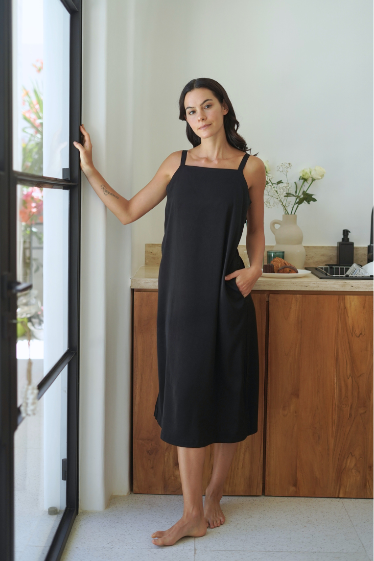 midi reversible a line dress pockets Summer Merino Wool Reversible Dress